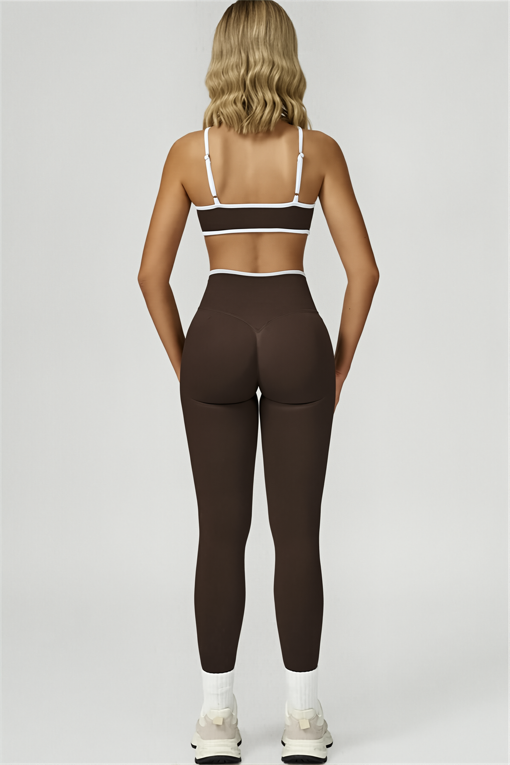 Ensemble 2 Pièces Shape Line Legging | Marron Signature