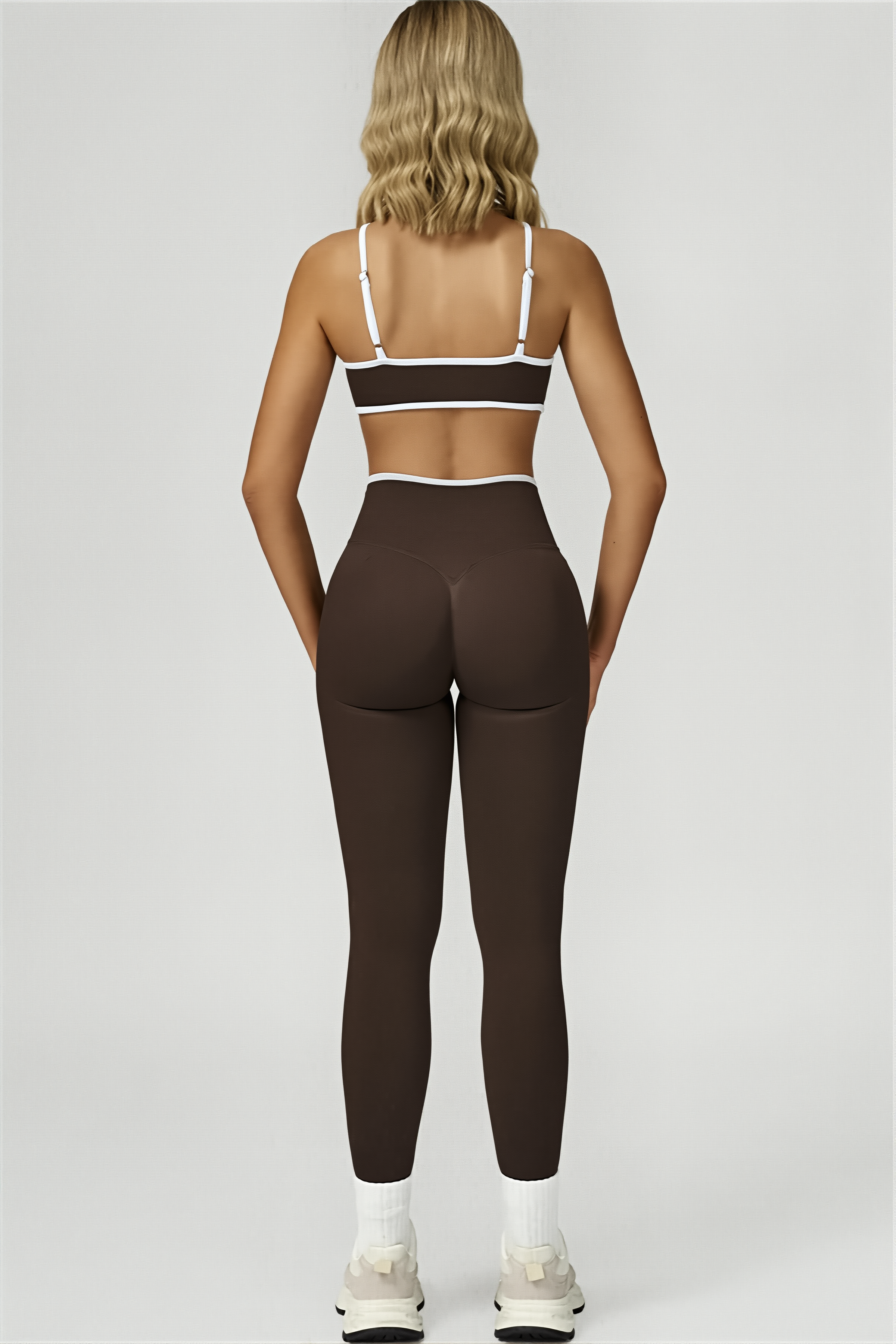 Ensemble 2 Pièces Shape Line Legging | Marron Signature