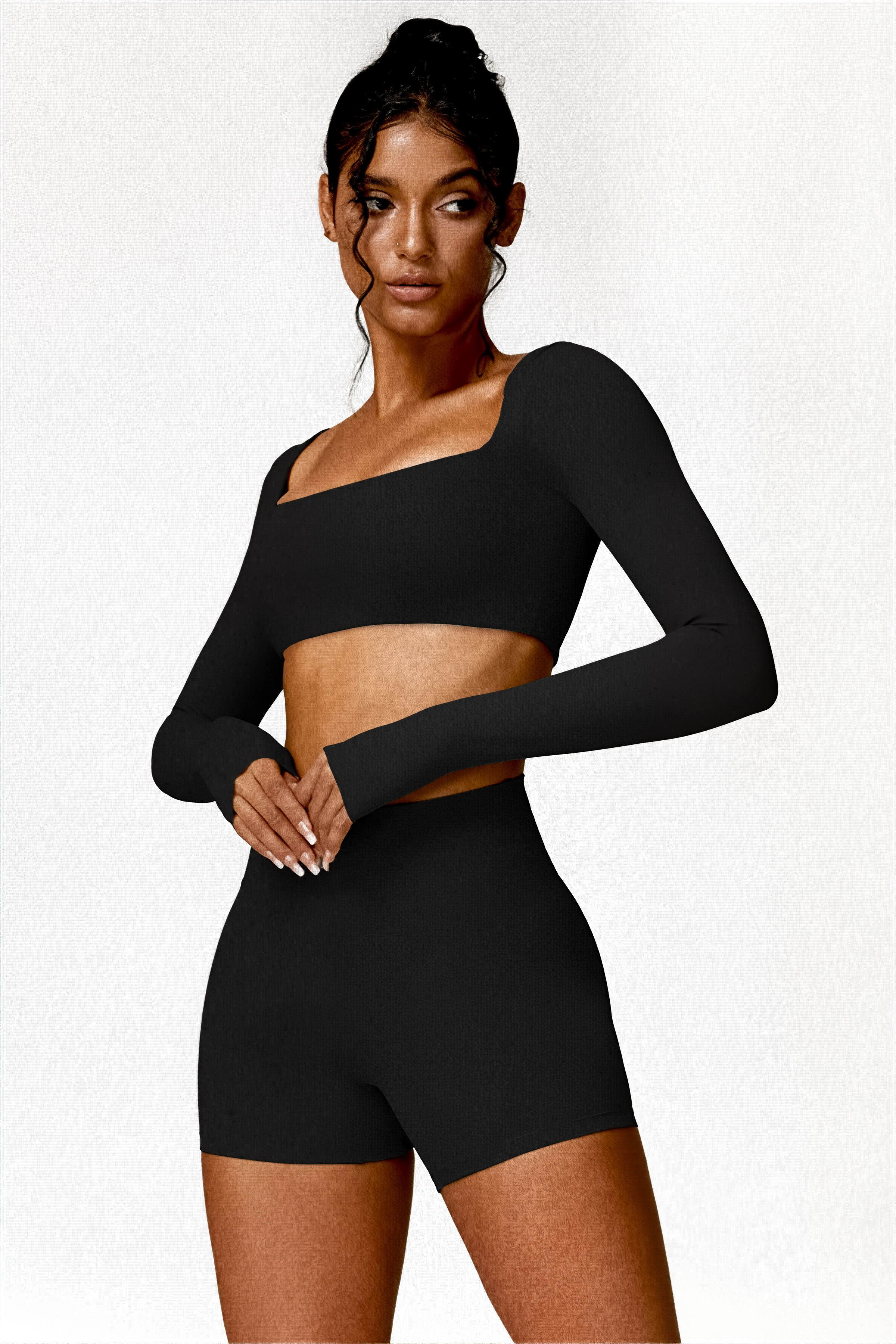 Ensemble 2pcs Noir Origin | Aera Short & Eris Crop-Top