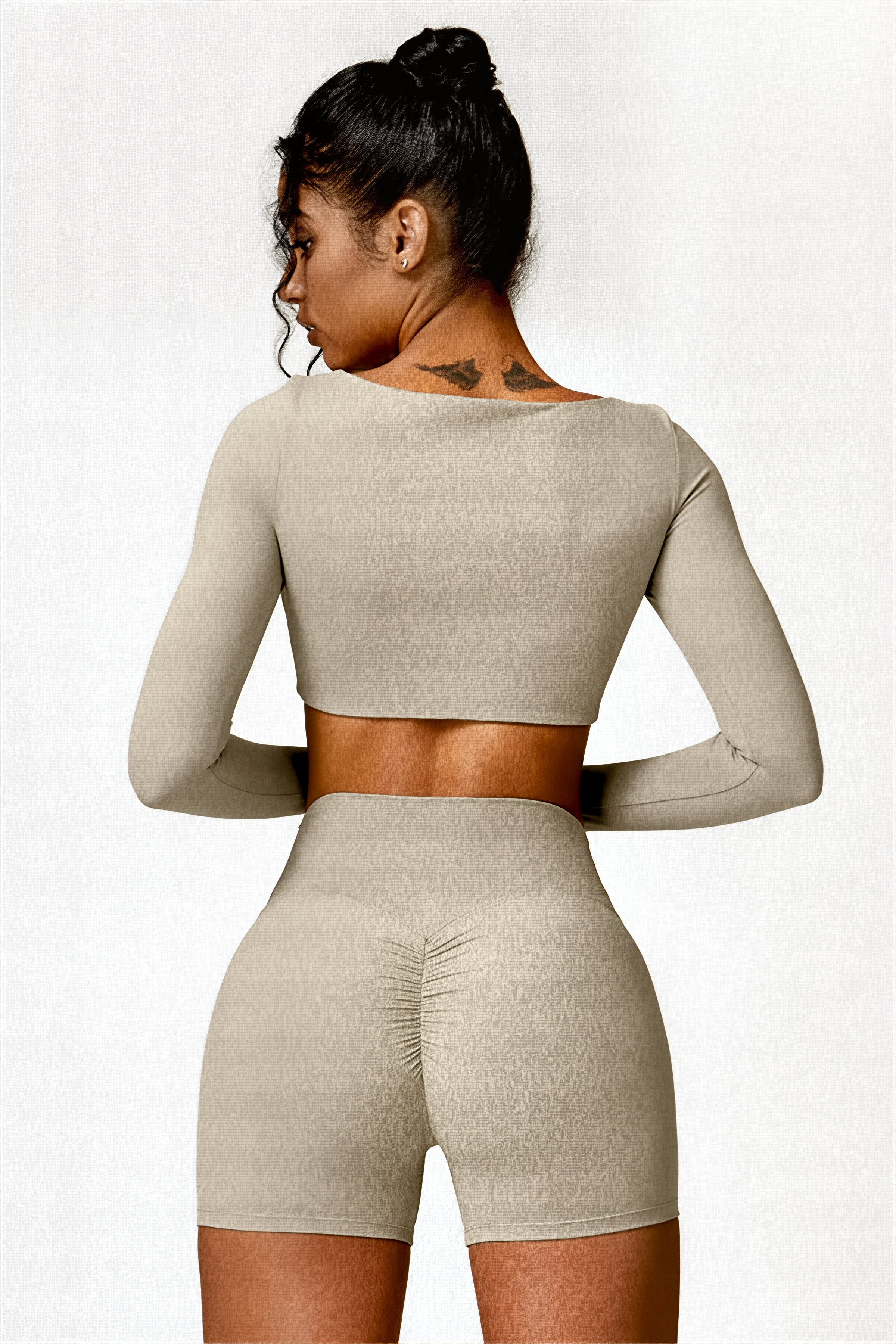 Ensemble 2pcs Beige Dune | Aven Legging & Eris Crop-Top