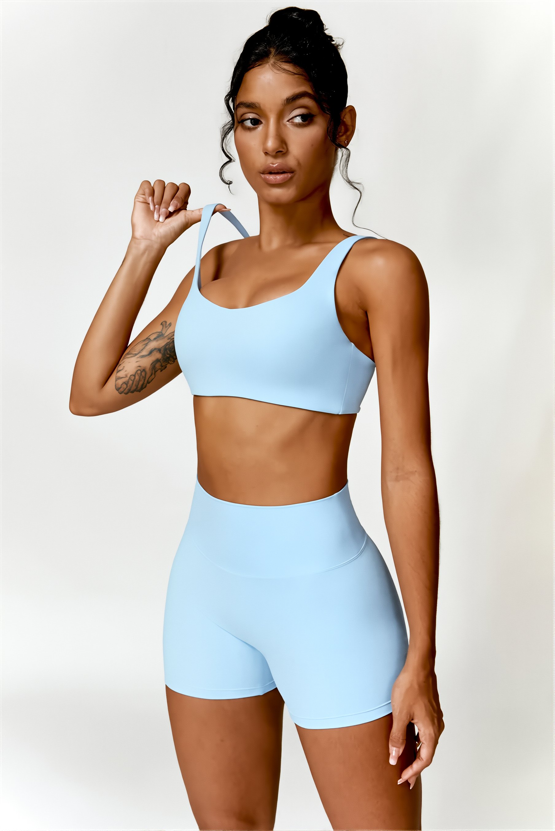 Ensemble 2 pièces Bleu Horizon | Aera Short & Nora Brassière