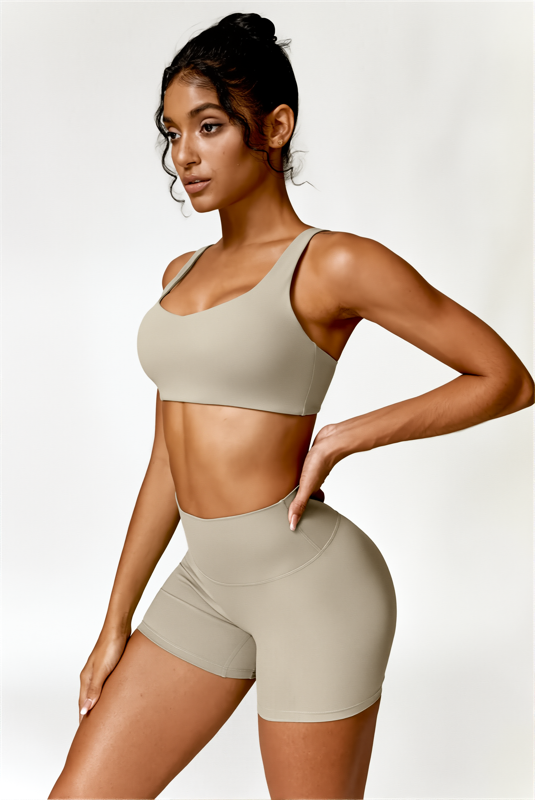 Ensemble 2 pièces Beige Dune | Aera Short & Nora Brassière